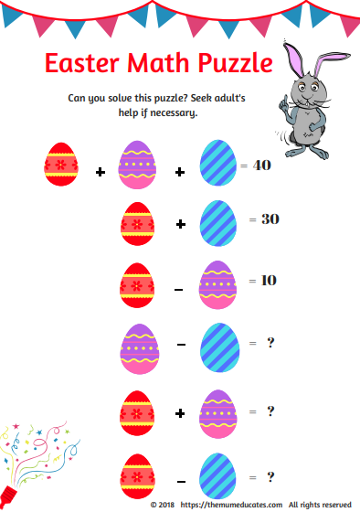 Fun Easter Math Puzzles for KS1 Children. - The Mum Educates