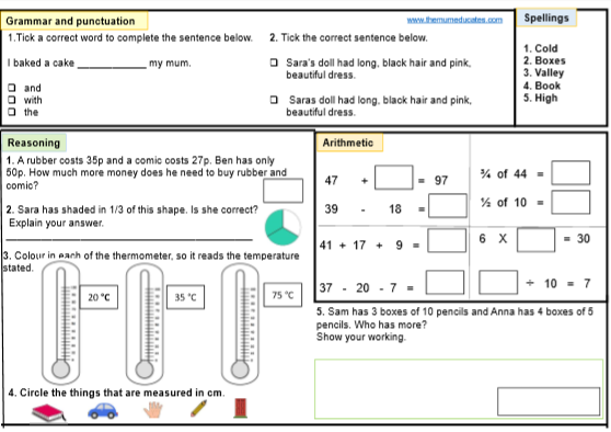 ks1 sats homework