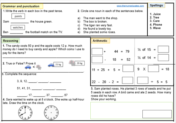 FREE KS1 SATS Worksheets and Practice Papers - The Mum Educates