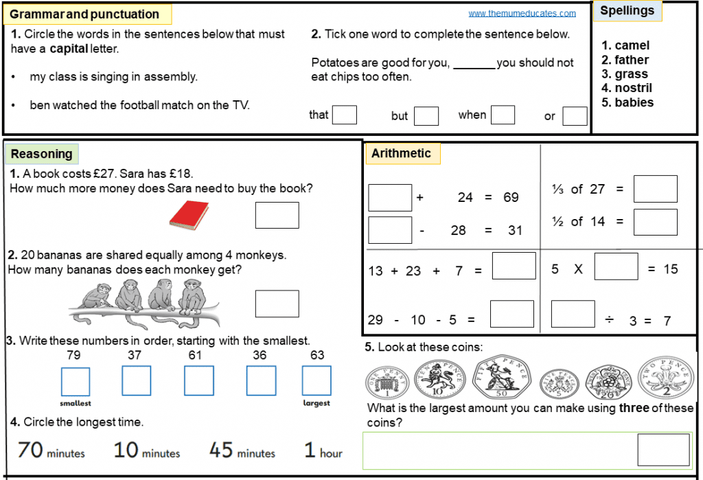 FREE KS1 SATS Worksheets and Practice Papers - The Mum Educates