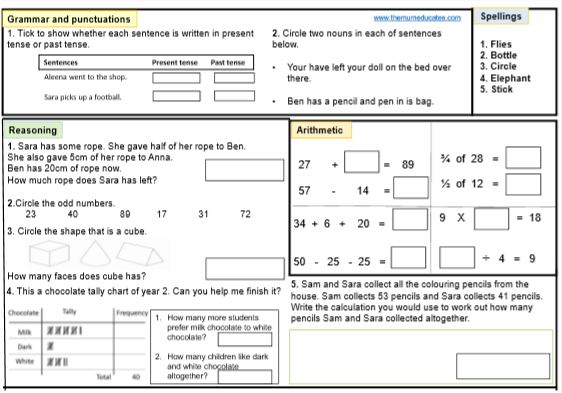 ks1 sats homework