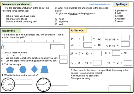 ks1 sats homework