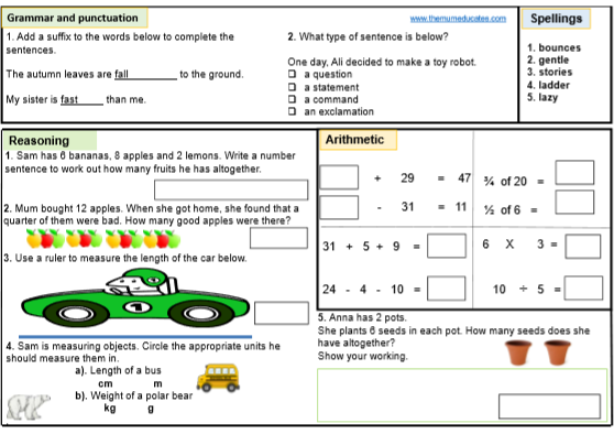 sats revision and homework tasks