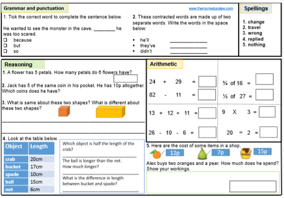 ks1 sats homework