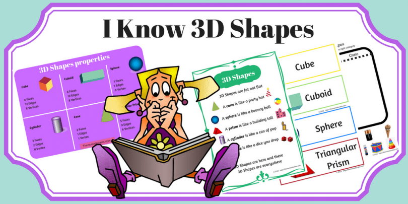 I know 3D shapes (Free Poster, Cards and worksheets) - The 