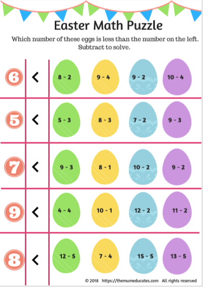 Fun Easter Math Puzzles for KS1 Children. - The Mum Educates