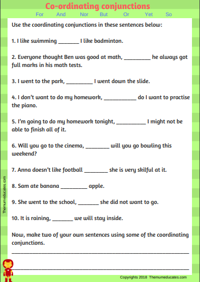 Coordinating Conjunctions Made Simple With Fanboys