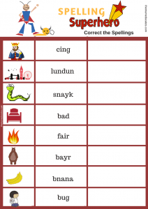 Correct the Spellings - KS1 (Free worksheets) - The Mum 