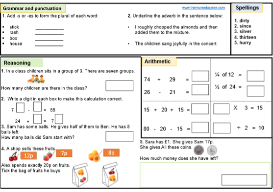 ks1 sats homework