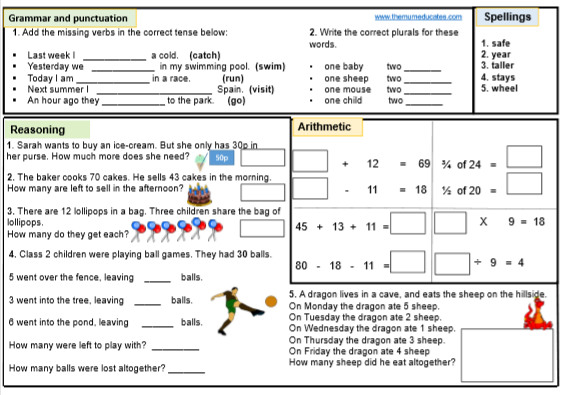 sats revision and homework tasks