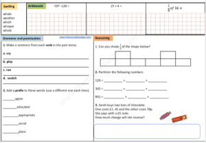 Year 3 Free worksheets sheet a day