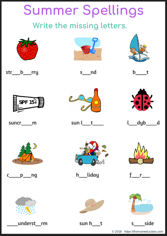 Summer Spelling: Beginning Sounds 1 - The Mum Educates