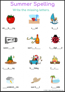 fun summer holidays spelling activities for ks1 kids