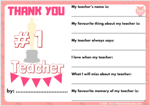 gifts for Teachers printable 