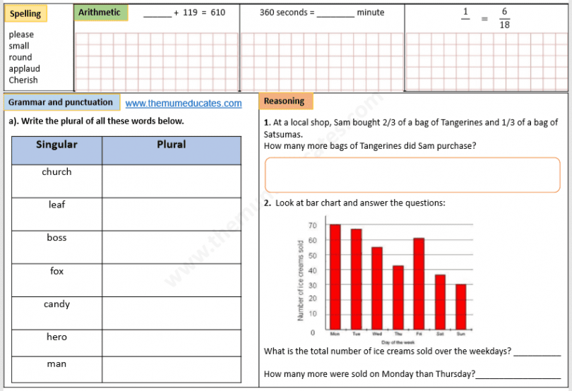 Year 3 Free Worksheets for Maths and English - The Mum Educates