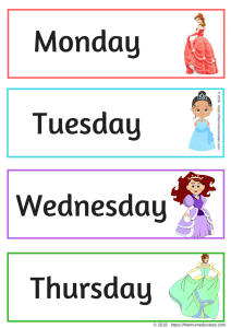 Days of the Week Flash Cards Kids Toddlers Preschool Early Learning Resource Sen 
