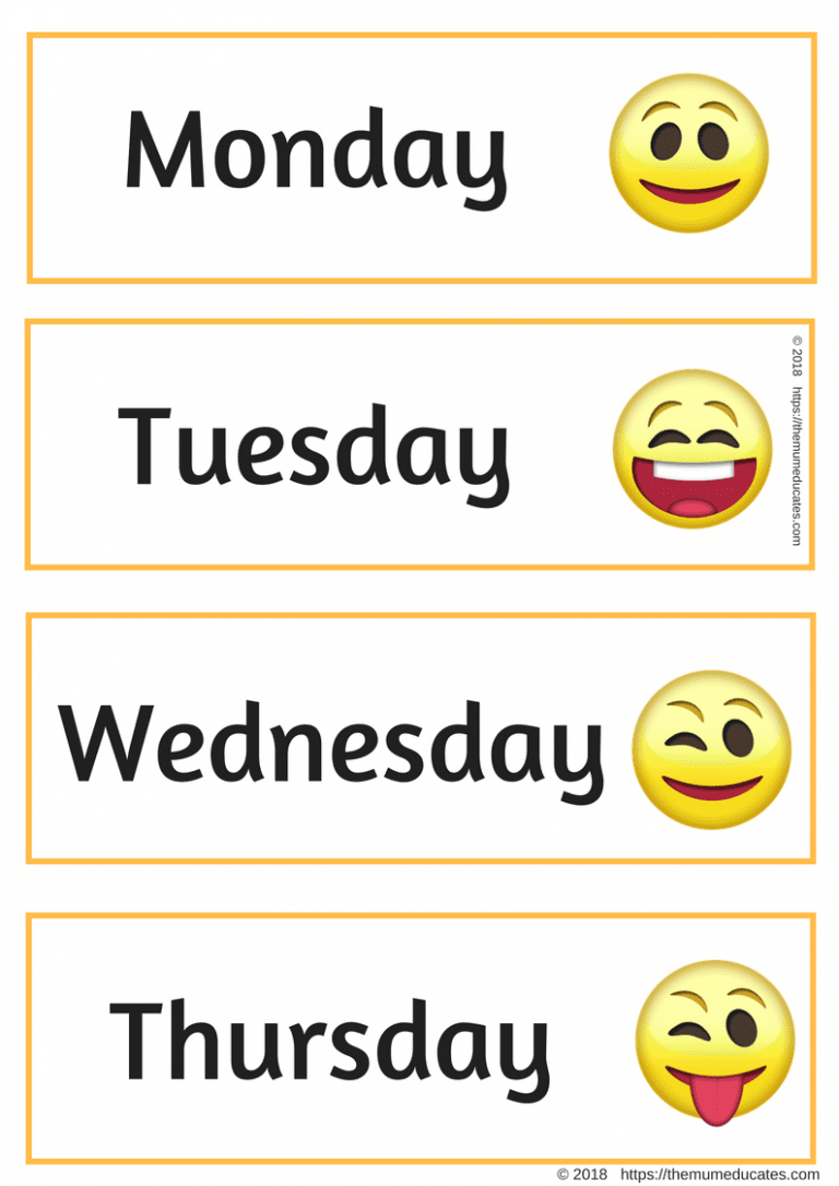 Days Of The Week Flashcards Poster And Activities The Mum Educates