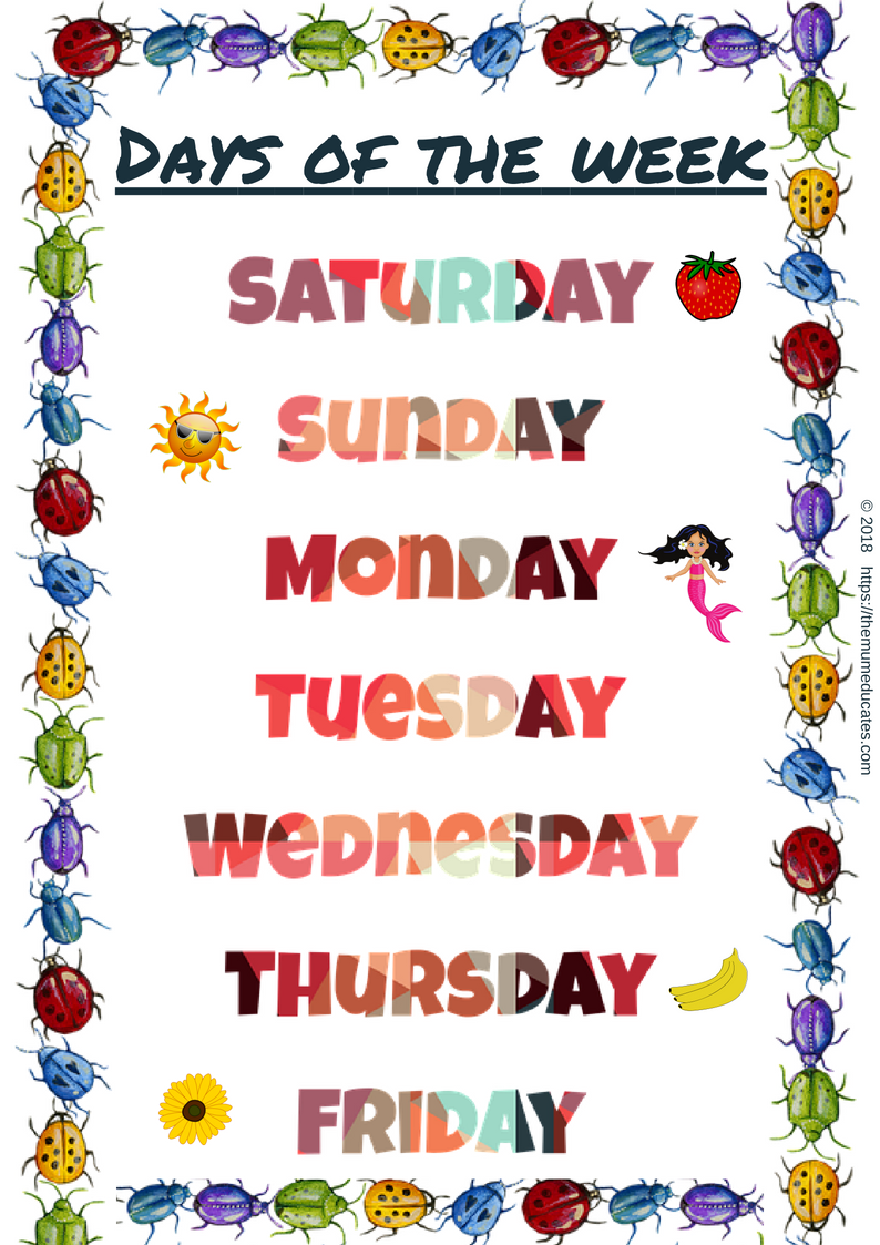 Printable Days Of The Week Pdf