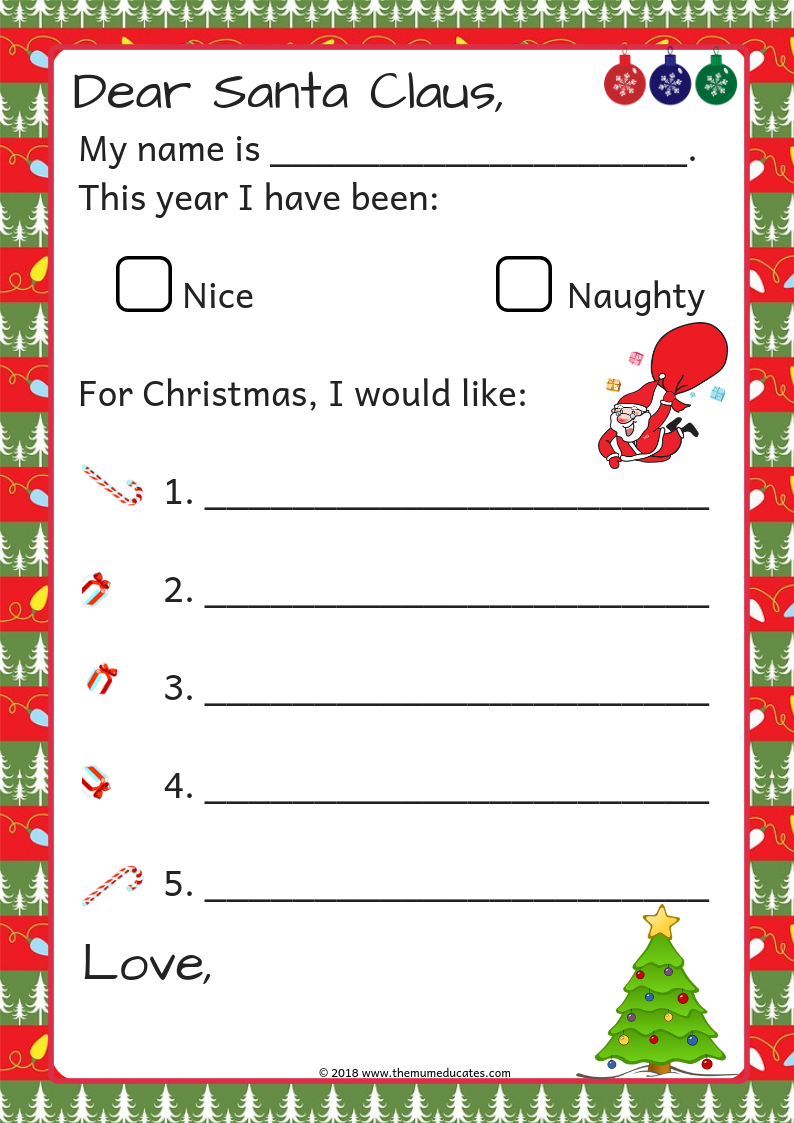 7 Free Printable Letters to Santa The Mum Educates