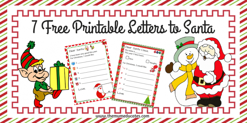 7 free printable letters to santa the mum educates