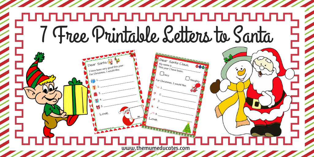 santa letter template preschool