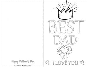 10 Free Father's Day Cards - Fun Colouring Cards - The Mum Educates