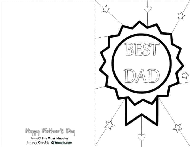 10 Free Father's Day Cards - Fun Colouring Cards - The Mum Educates