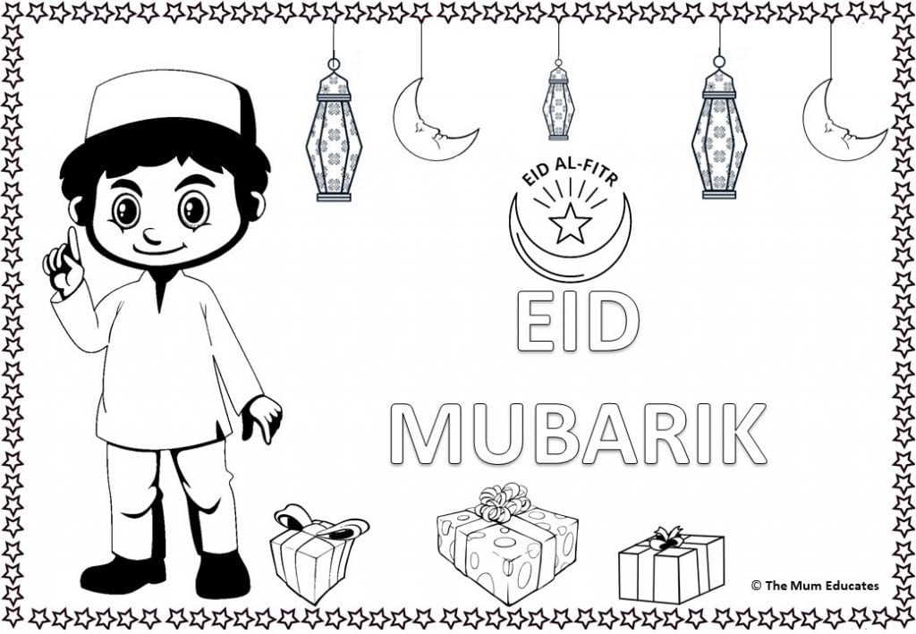 Eid Mubarak Doodle for kids Stock Vector Image & Art - Alamy