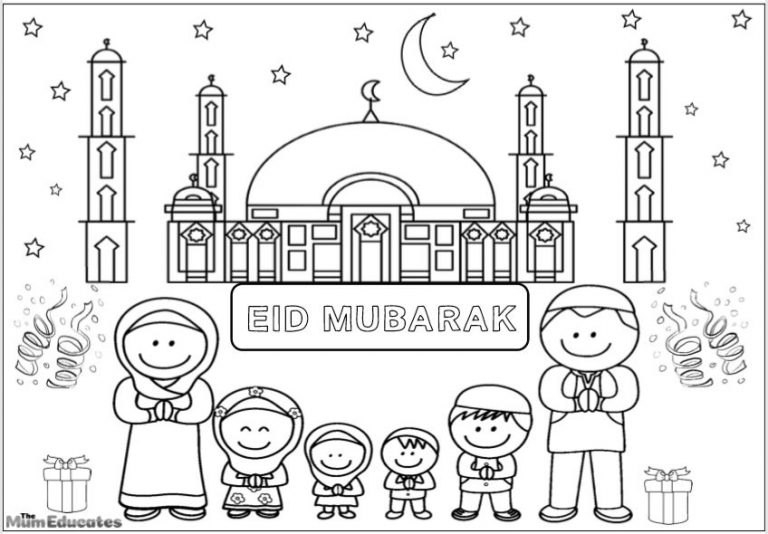 Happy Eid Pages Coloring Pages