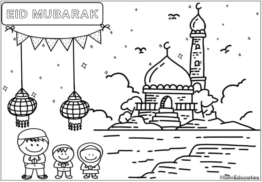 eid colouring sheet for kids