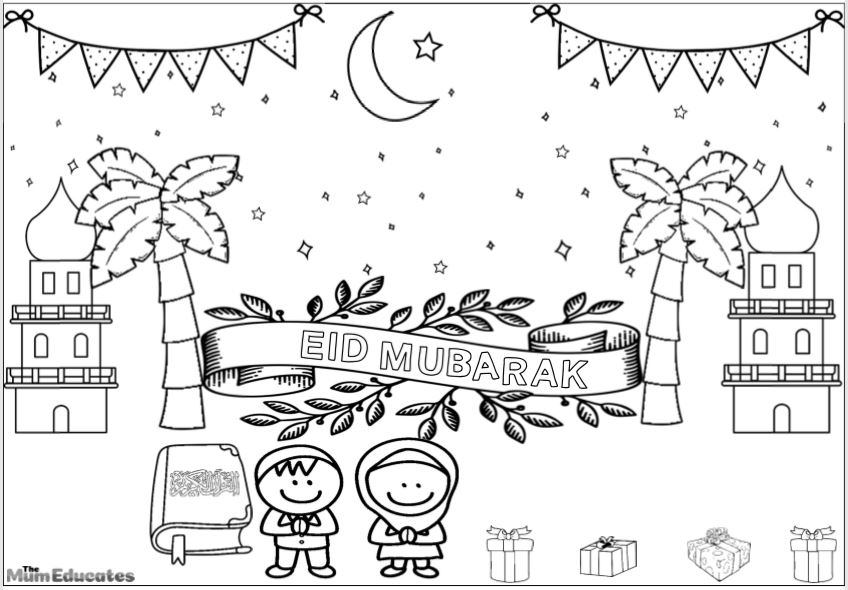 Free Eid Colouring Sheets EidulFitr The Mum Educates