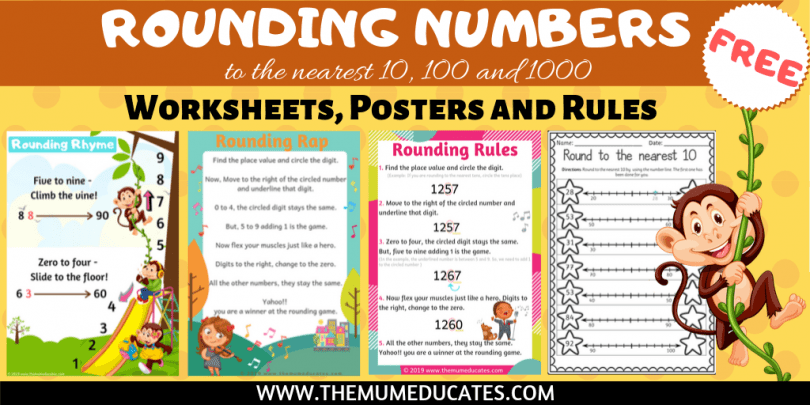 rounding numbers free worksheets rules and posters the mum educates