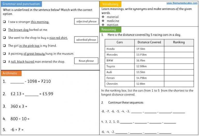 Free Year 4 Worksheets - The Mum Educates