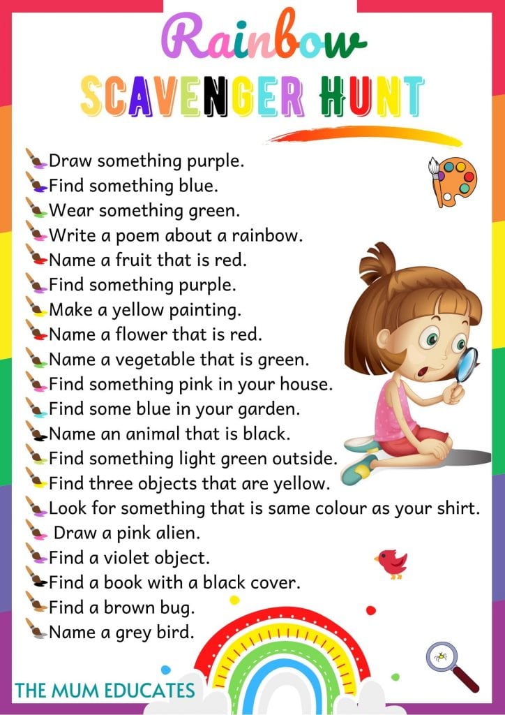 Color Scavenger Hunt For Kids / Color and pattern scavenger hunt