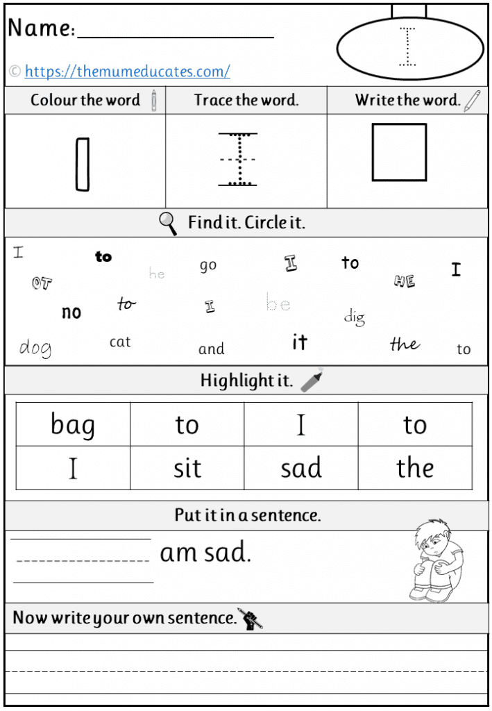 Phase 2 Tricky Words worksheets