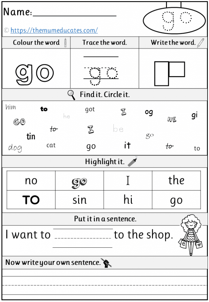 Phase 2 Tricky Words worksheets