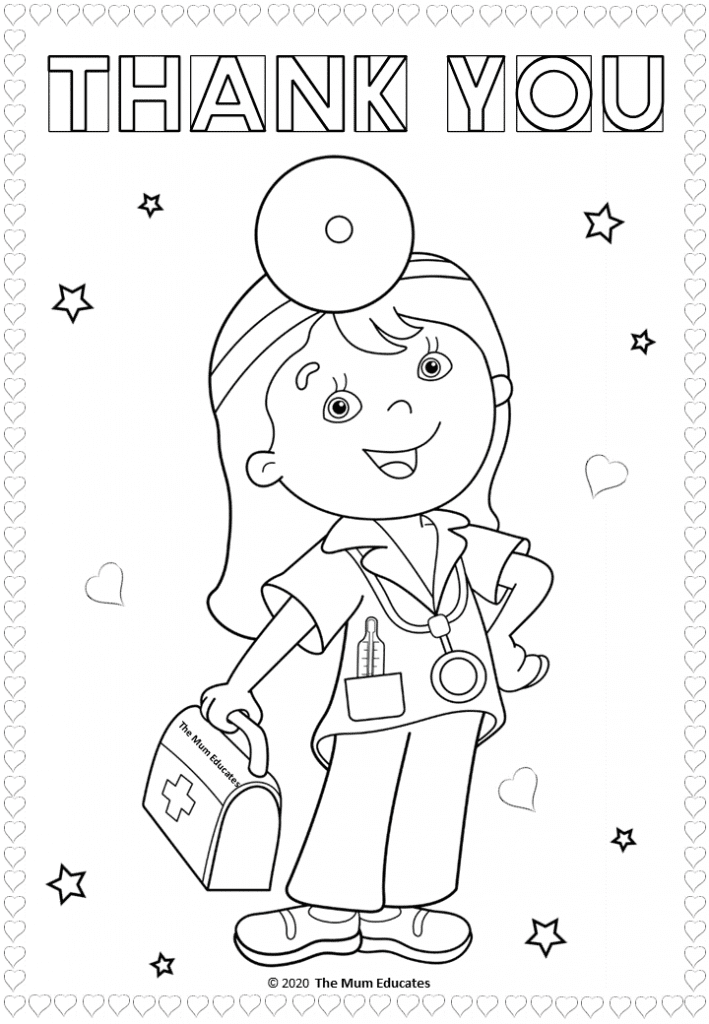 Free Colouring Sheets for kids - Doctors, Nurses, NHS - The Mum Educates