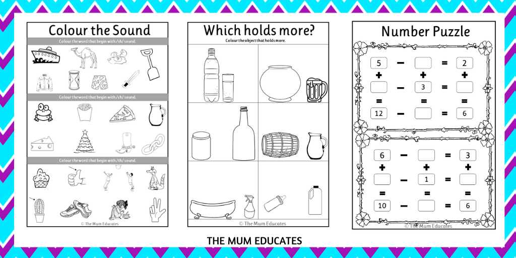 reception class homework worksheets