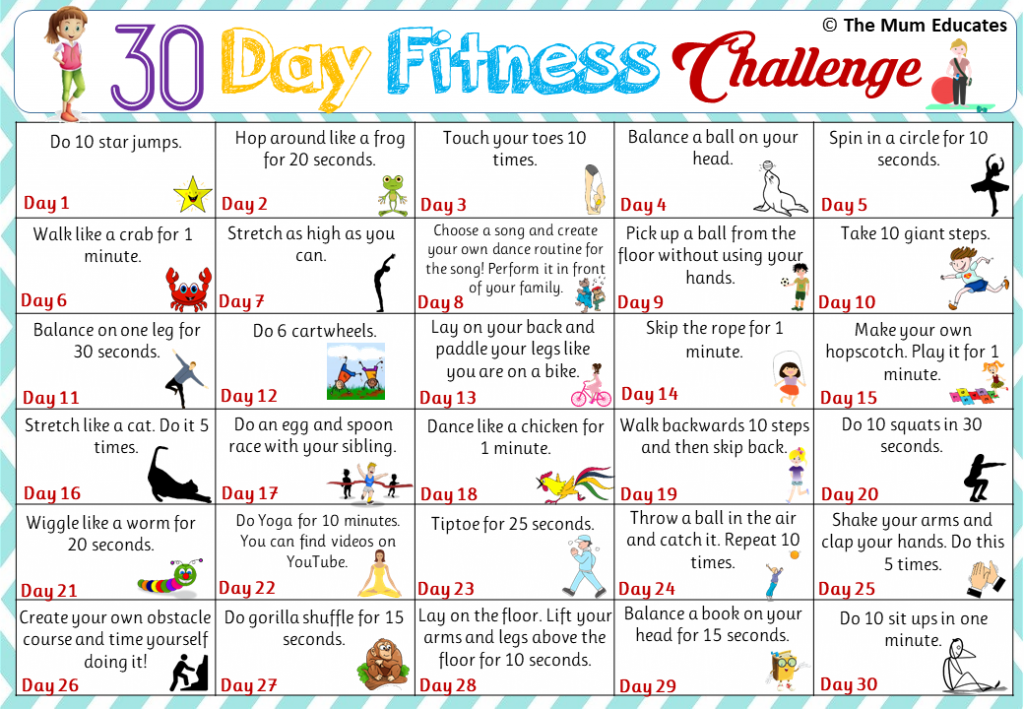 30 day Kids Fitness Challenge Active kids The Mum Educates