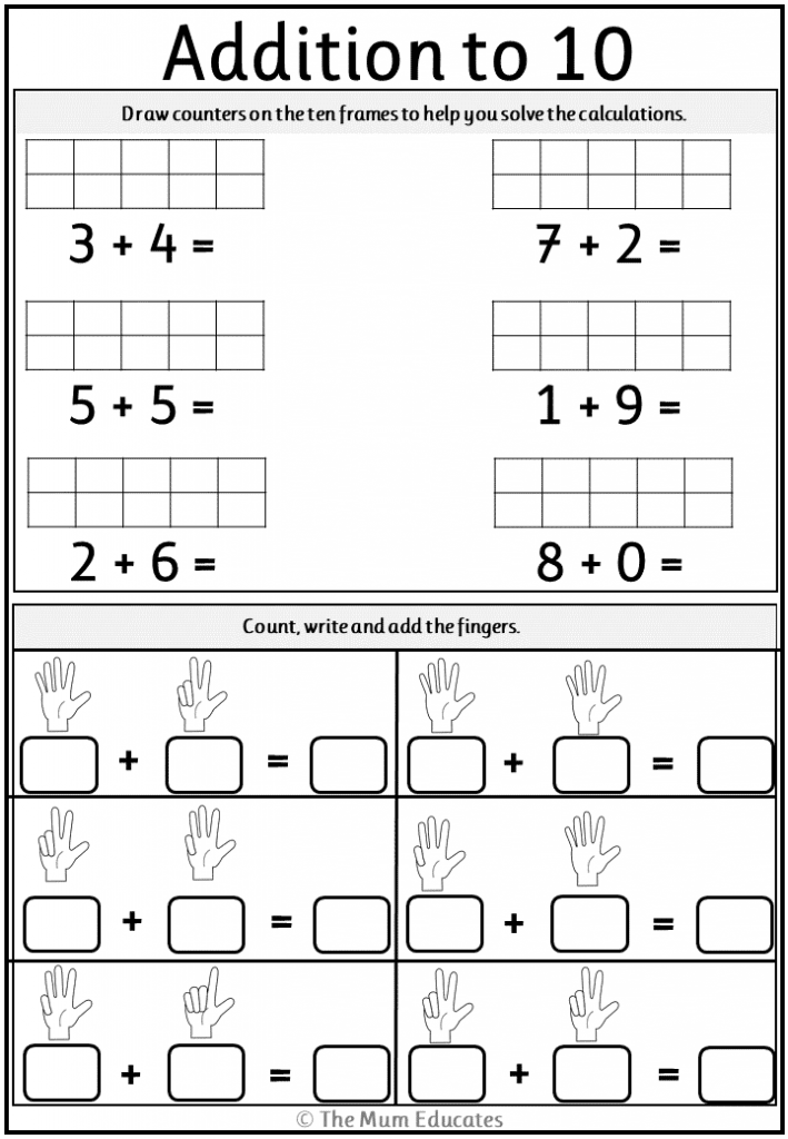 1 Number Addition Worksheets