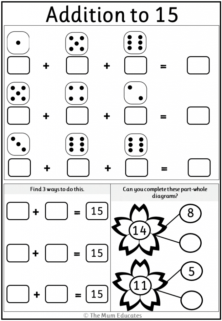 Free Addition Worksheets Year 1 - The Mum Educates