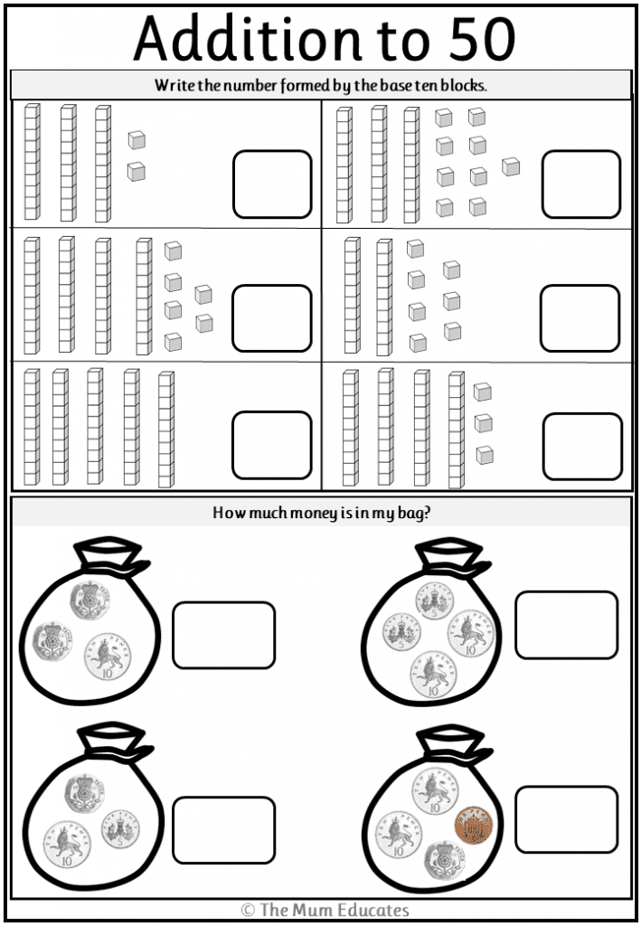 Free Addition Worksheets Year 1 - The Mum Educates