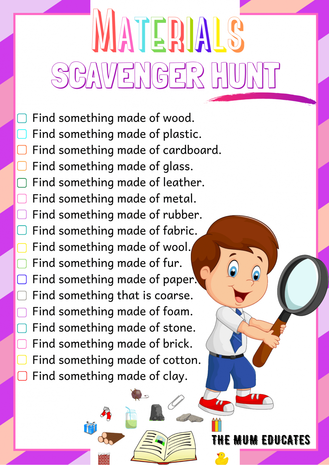 Free Printable Scavenger Hunt for Kids - Ideas - The Mum Educates