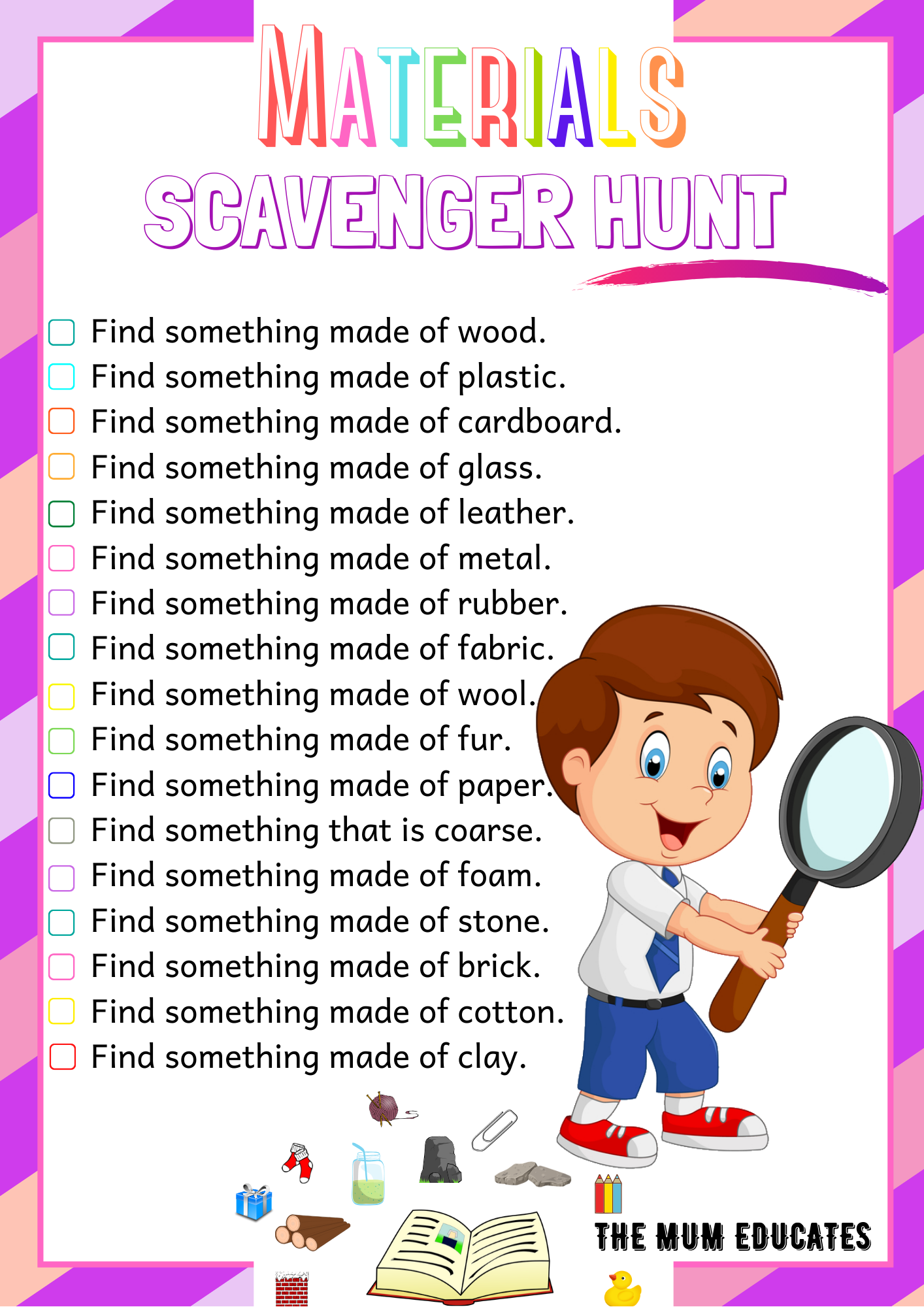 Free Printable Scavenger Hunt for Kids Ideas The Mum Educates