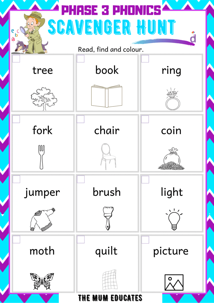 Phase 3 Phonics Scavenger Hunt