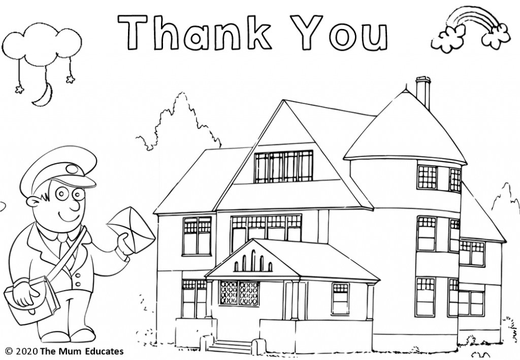 postman Colouring sheet