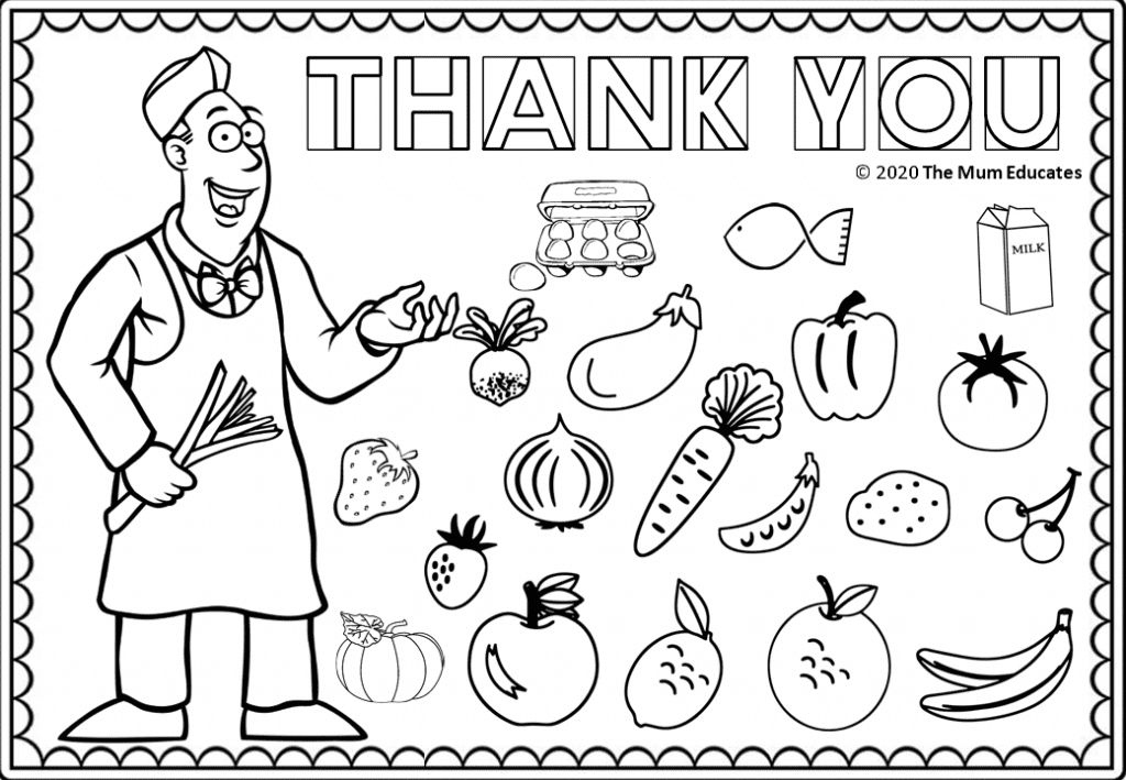 Grocer Colouring sheet