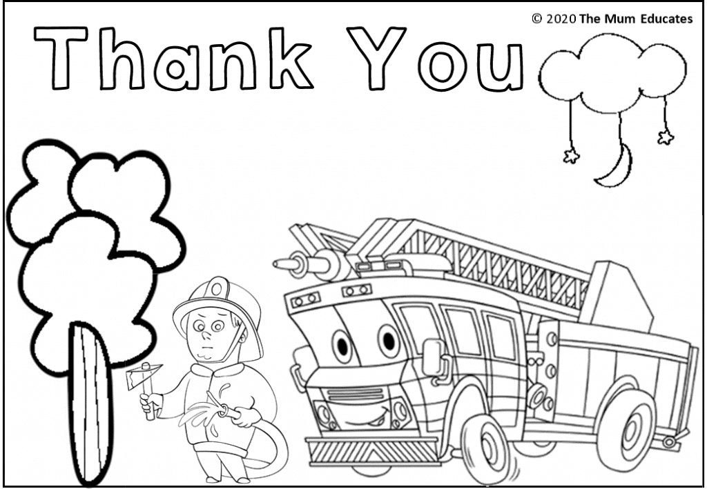 Thank You Firefighters Page Coloring Pages