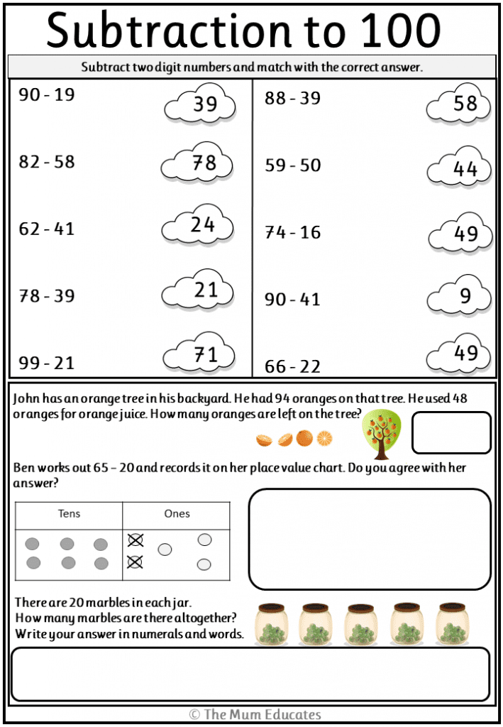 Free Subtraction worksheets