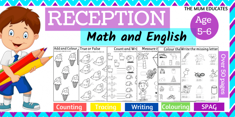 Reception Workbook Math And English Age 5 6 The Mum Educates